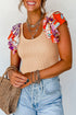 Ribbed Knit Tiered Ruffled Sleeve Bodysuit